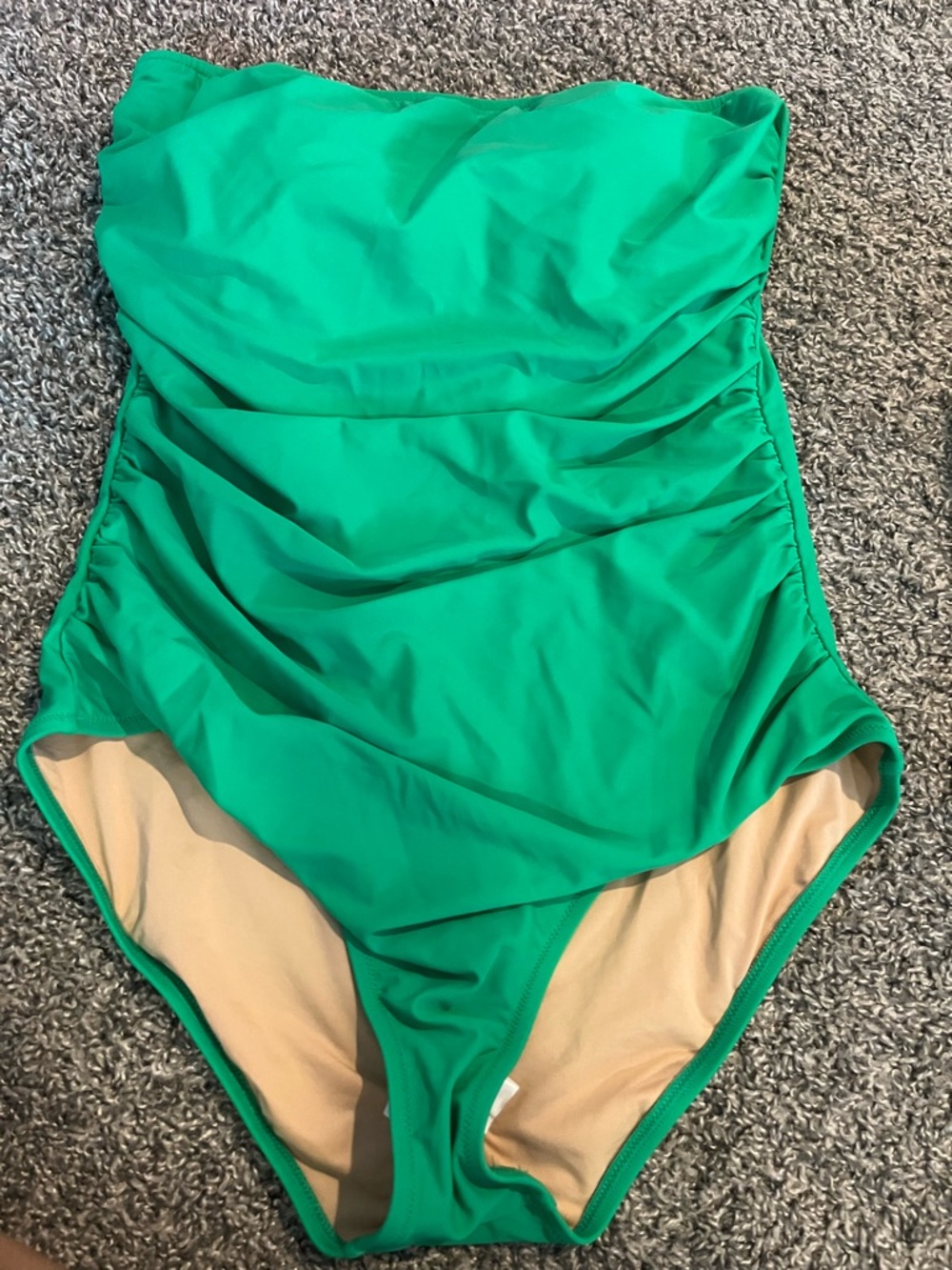 J. Crew factory green swimsuit strapless bandeau Xl extra large new nwt w tags